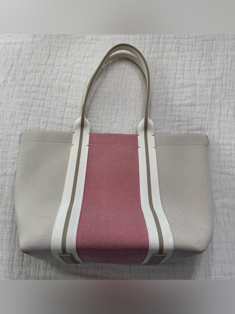 Rothys The Essential Tote Canyon Poppy Retired Colorway Pink Ivory Bag Recycled
